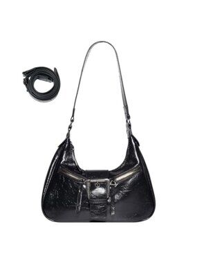 Y2K Hobo Shoulder Bag Women Faux Leather Vintage Purse Mini Top Handle